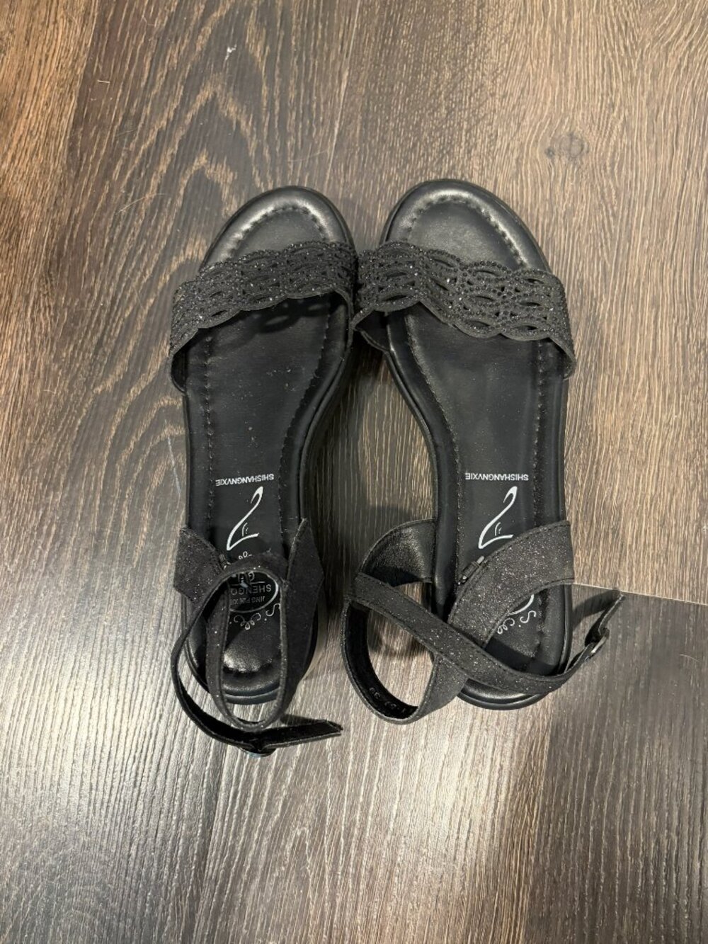 Sparkly Black Platform Sandals